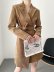 Wholesale autumn camel color lace-up trench coat mid-length lace-up slim suit jacket  NSAM3069