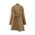 Wholesale autumn camel color lace-up trench coat mid-length lace-up slim suit jacket  NSAM3069