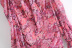  retro floral chiffon draped asymmetric mini dress NSAM3076
