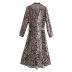 autumn animal print silk satin texture long-sleeved dress NSAM3133