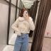 wholesale autumn faux fur effect women s stitching knitted cardigan jacket  NSAM3145