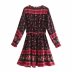 autumn positioning long-sleeved rayon holiday dress  NSAM3177