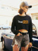 autumn and winter women s sweaters popular printing casual short navel NSSN3183