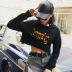 autumn and winter women s sweater letter printing casual short navel NSSN3184