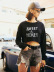 autumn and winter women s sweater letter printing casual short navel NSSN3186