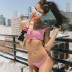 nuevo chaleco deportivo a rayas dividido traje de baño bikini de comercio exterior NSHL3213