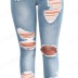 nuevo agujero denim pies pantalones mujer pantalones ajustados jeans lavados NSYF3220