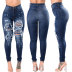 nuevo agujero denim pies pantalones mujer pantalones ajustados jeans lavados NSYF3222
