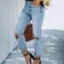  Ripped Washed Straight Slim Jeans Pants NSYF3227