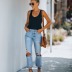  Ripped Washed Straight Slim Jeans Pants NSYF3227