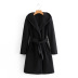 Al por mayor otoño Una chaqueta de abrigo de lana de mujer con capucha. NSAM3241