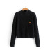 Abrigo suéter fino de punto con cuello redondo suave y mariposa negra NSAM3245