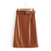 leather skirt bag hip is thin A-line skirt  NSAM3247