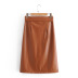 leather skirt bag hip is thin A-line skirt  NSAM3247