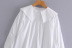  drawstring tie navy collar white blouse  NSAM3248