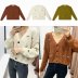  single-breasted V-neck loose knit sweater  NSAM3251