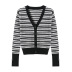 wholesale autumn birdhouse striped V-neck women s knitted cardigan jacket NSAM3253