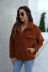 wholesale chaqueta de solapa de terciopelo de cordero de imitación cálida para mujer NSAM3257