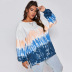 autumn and winter women s new style stitching casual round neck loose gradient tie-dye long-sleeved sweater  NSDF3274