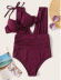 hot-selling large-size conservative one-piece leak-back solid-color bikini swimsuit  NSHL3287