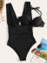 hot-selling large-size conservative one-piece leak-back solid-color bikini swimsuit  NSHL3287