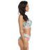new high neck mesh bikini print high waist split swimsuit NSHL3290