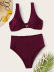 new bikini solid color split two-piece swimsuit ladies sexy digital printing  NSHL3296