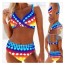 Split Swimsuit High Waist Swimwear Retro Polka Dot Crossover Ladies Sling  NSHL3316