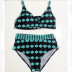 Split Swimsuit High Waist Swimwear Retro Polka Dot Crossover Ladies Sling  NSHL3316