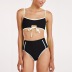 women s swimsuit solid color sexy knotted high waist bikini  NSHL3326