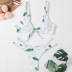new swimsuit hot sale knotted green leaf bikini print swimsuit NSHL3334