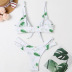 nuevo traje de baño venta caliente bikini de hoja verde anudado pequeño traje de baño con estampado fresco NSHL3334