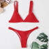 Bikini Solid Color Nylon High Elastic Triangle Bag Bikini Swimsuit  NSHL3337