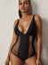 new swimwear solid color mesh stitching sexy tight-fitting one-piece swimsuit  NSHL3345