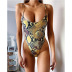 nuevo traje de baño de una pieza de piel de serpiente bikini caliente traje de baño sexy para mujer NSHL3350