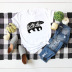   abstract black and white bear wolf comfortable short-sleeved T-shirt NSSN3374