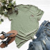 linda y juguetona camiseta de mujer perezosa de bolsillo de verano de manga corta NSSN3386