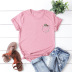 linda y juguetona camiseta de mujer perezosa de bolsillo de verano de manga corta NSSN3386