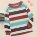 women fall/winter color striped cuffs round neck thread stitching pullover sweater  NSSI3391