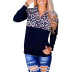women fall/winter leopard print contrast color stitching zipper half open lapel lapel  NSSI3400