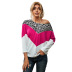 suéter de manga larga con estampado de leopardo de otoño para mujer NSSI3414