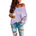 knitted sweater women new style printing stitching long-sleeved v-neck casual ladies pullover  NSSI3420