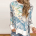 knitted sweater women s new tie-dye printing loose long-sleeved round neck ladies pullover  NSSI3427