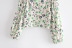 Otoño Vintage Floral Print Palace Puff Sleeve Cintura elástica Chiffon Top NSAM3454