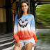 women s Halloween autumn and winter new style gradient color long-sleeved zipper pullover ladies sweater  NSSI3459