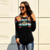 Pullover sweater mujer estampado otoño / invierno nuevo estilo blusa suelta de gran tamaño para mujer NSSI3470