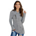 Otoño e invierno nuevo estilo suéter de mujer de color sólido de manga larga con cremallera diagonal blusa de talla grande NSSI3472