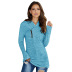 Otoño e invierno nuevo estilo suéter de mujer de color sólido de manga larga con cremallera diagonal blusa de talla grande NSSI3472