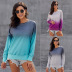 spring and autumn new style gradient pullover round neck long sleeve casual loose sweatshirt  NSSI3482
