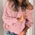 women autumn new style solid color hollow loose long-sleeved women s sweater  NSSI3493